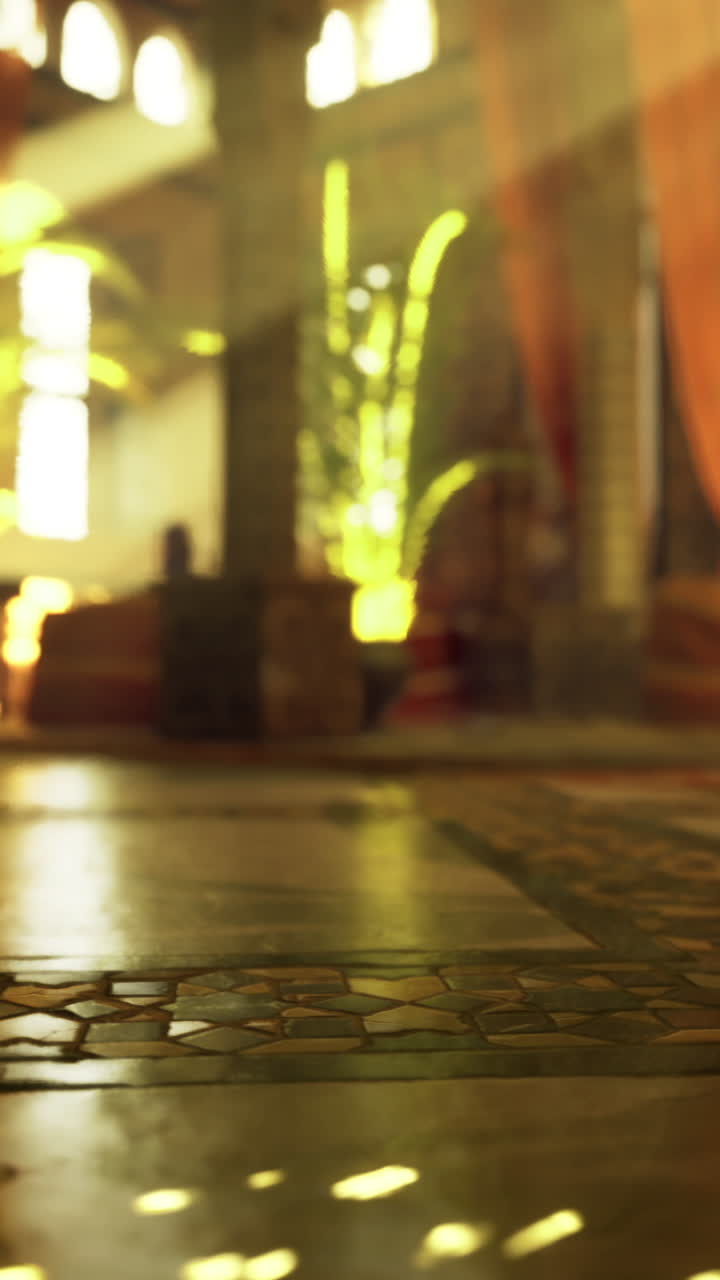 Sunlit interior of a vibrant traditional moroccan style room