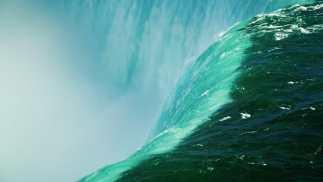 powerful waterfall close up