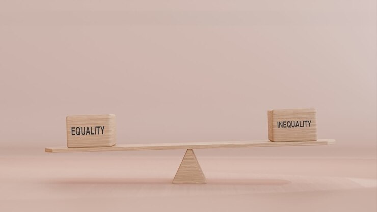 igualdad y desigualdad equilibrando en el columpio