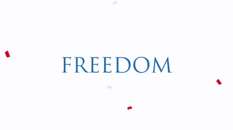 Animated-closeup-text-Freedom-on-holiday-background-2