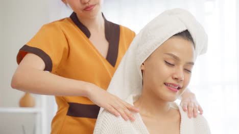 shoulder massage session at a spa