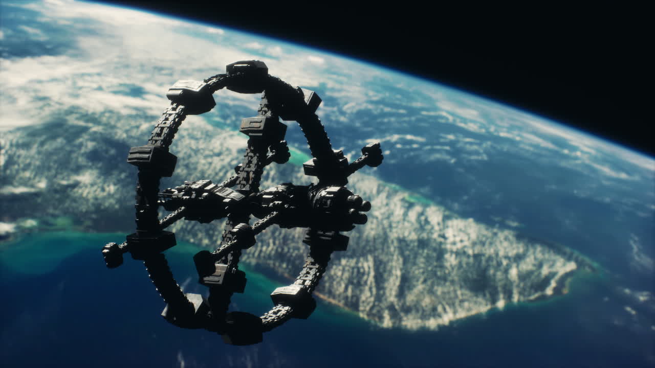 space ship orbiting the earth Elements of this image furnished by NASA