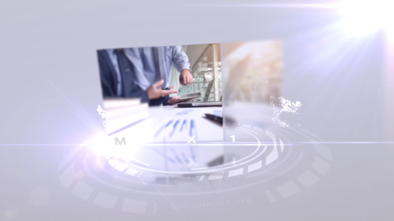 Dynamic text animation with light flares and particle effects for modern intro sequences and titles