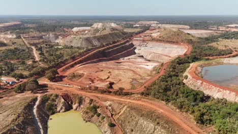 Drone-view-of-gold-extraction-area-in-Paconé,-Brazil