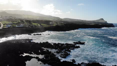 Aerial-view-of-Biscoitos,-Terceira-Island,-Azores,-Portugal