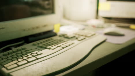 viejo teclado de computadora en el escritorio