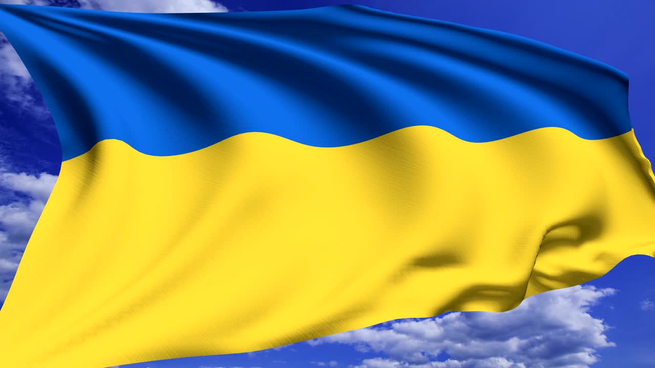 우크라이나의 발은 구름이 가득한 하늘을 배경으로 천 구조로, 알파 채널 (loopable) 을 가지고 있습니다.