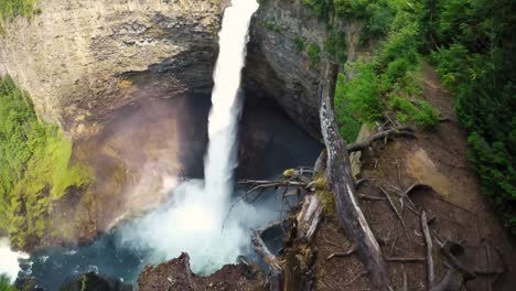 beautiful waterfall falling from the cliff 4k