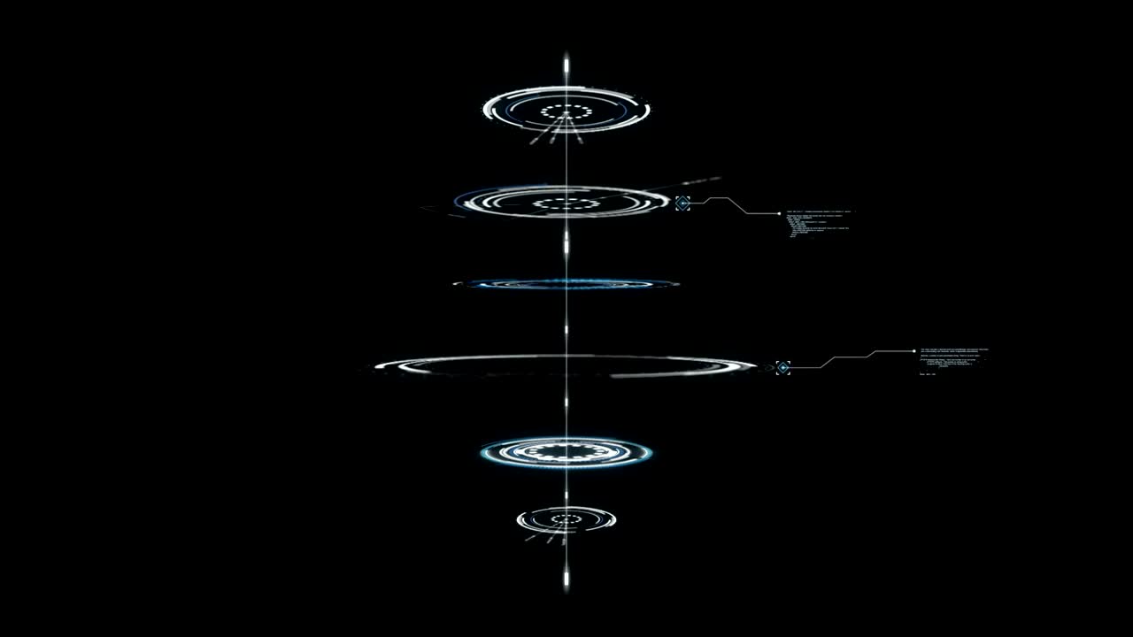 3d 조명 서클 hud은 사이버 기술을위한 검은색 배경과 곡물 처리 된 fufuristic 개념을 제공합니다.