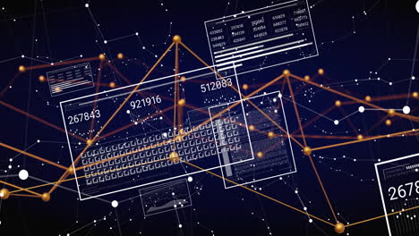 animation of network of connections over data processing