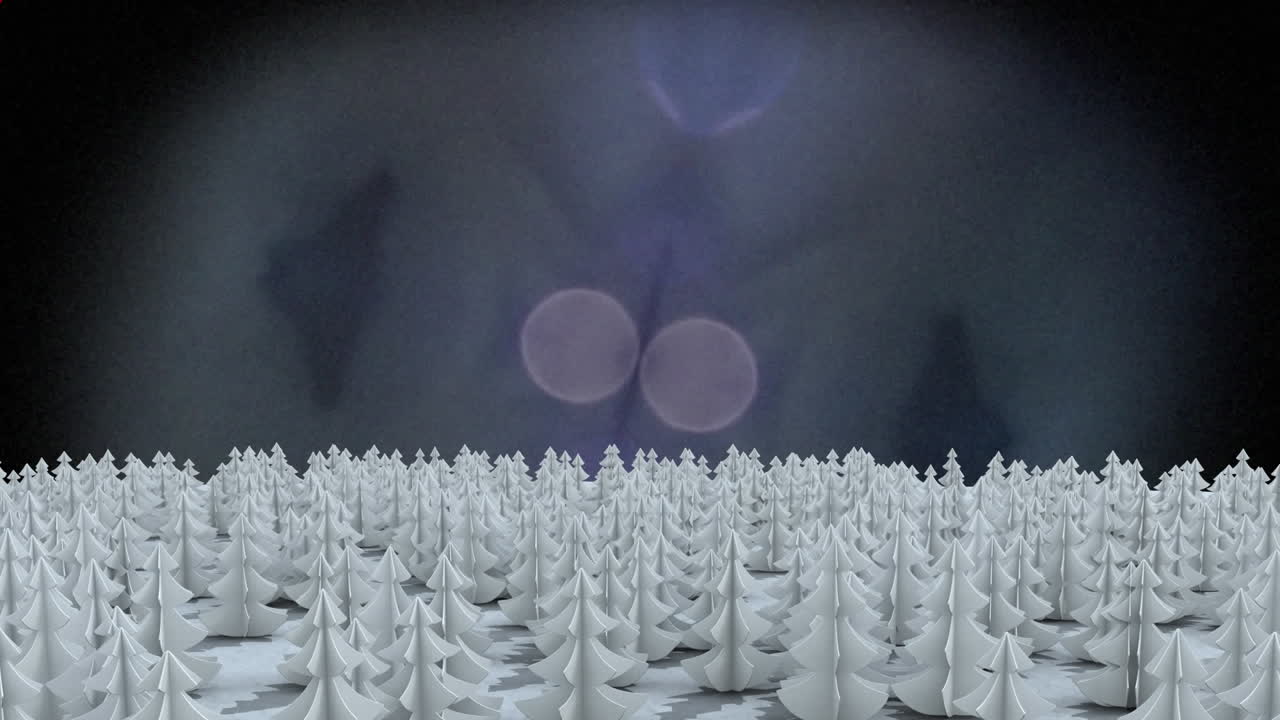 회색 배경에 빛의 반점에 대해 겨울 풍경에 나무 위에 빨간 장식 디자인