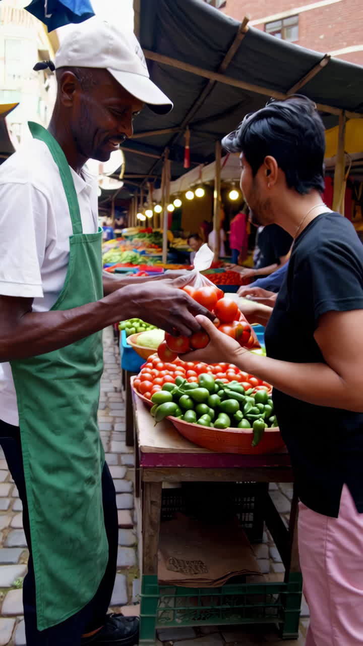 Busy Urban Market Scene