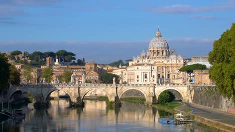 rome skyline with st peter basilica of vatican