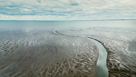 cracked mud flats in a salt marsh