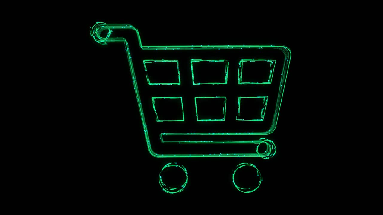 Glowing Shopping Cart Icon