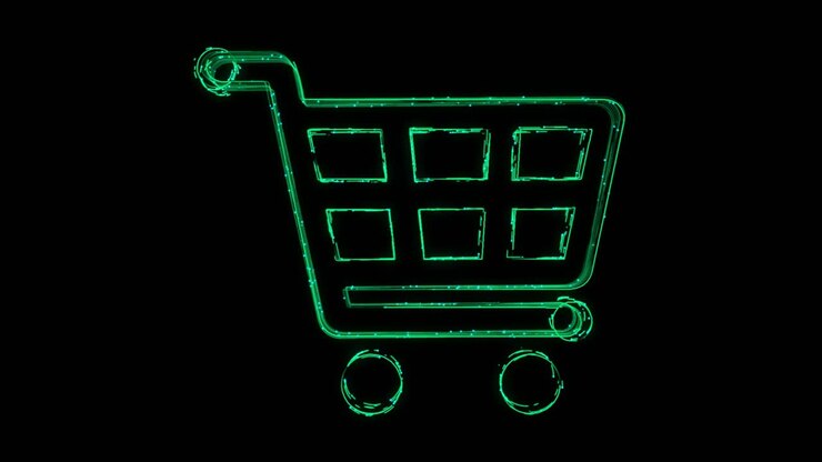 Glowing Shopping Cart Icon