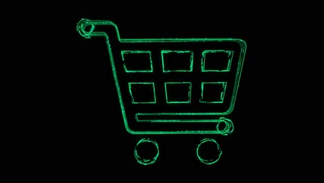 glowing shopping cart icon