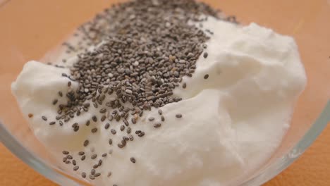 chia seeds on yogurt