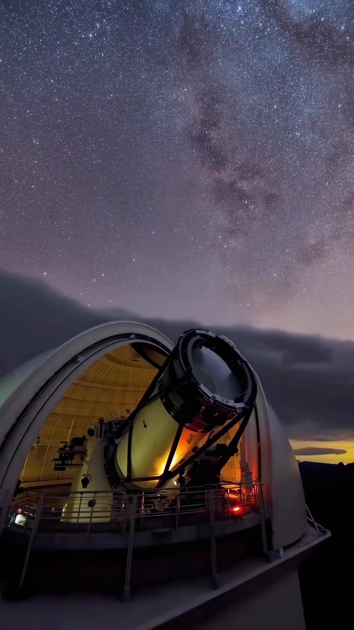 Tidsforløp av Melkeveien over astronomisk observatoriumsteleskop