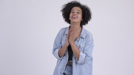 happy young beautiful african woman