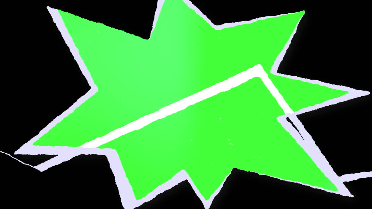 Loop di Transizione Glitch con Forme Astratte di Stelle Verdi