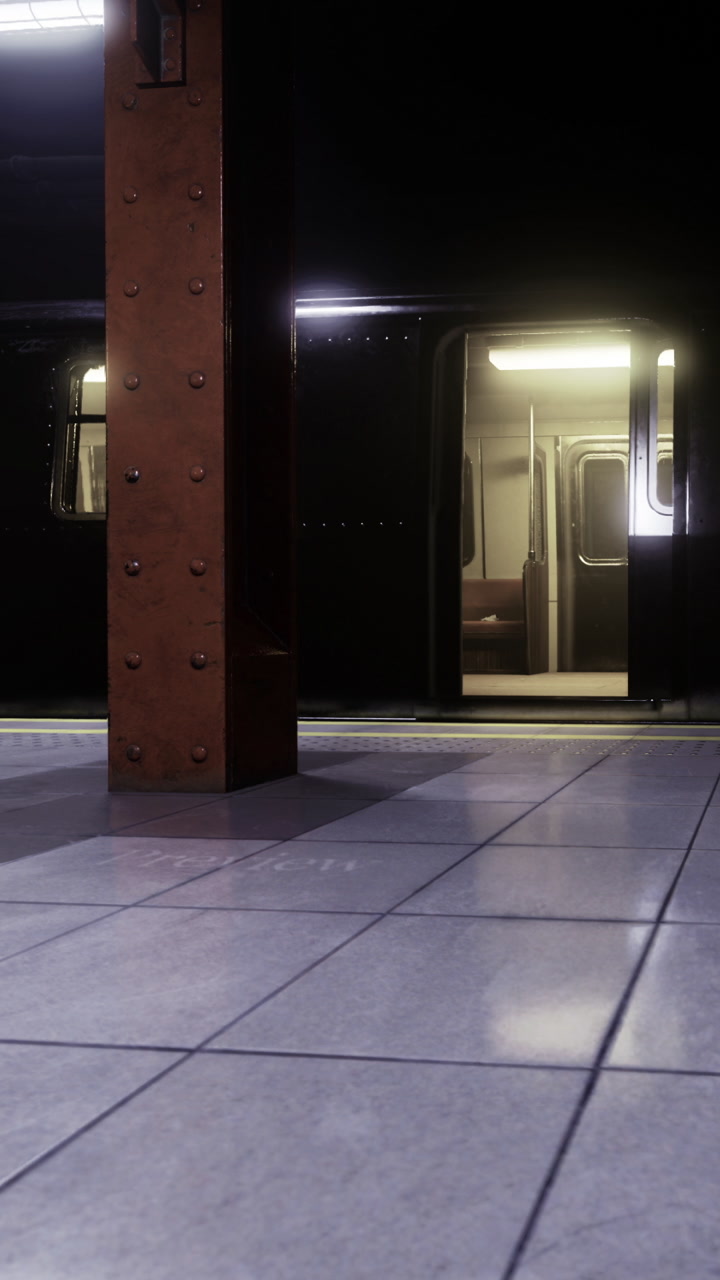 Quiet underground subway station awaits the arrival of the next train