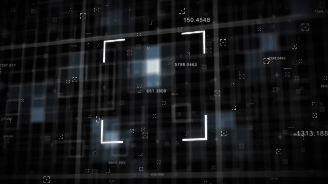 animación de la interfaz digital sobre el patrón de la bandera estadounidense