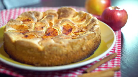 Baked-apple-pie.-Golden-colored-apple-pie-with-crispy-crust.-Homemade-apple-pie