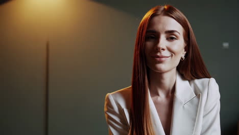 woman in white jacket
