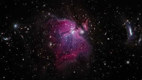 nube nebulosa en forma de mariposa moviéndose en el universo