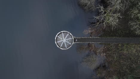 overhead view of fishing temple - princess castle in lough key lake in ireland