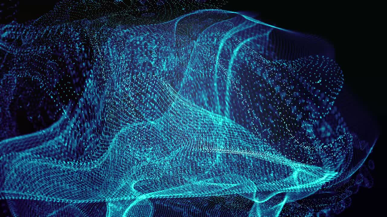 líquido digital en bucle azul