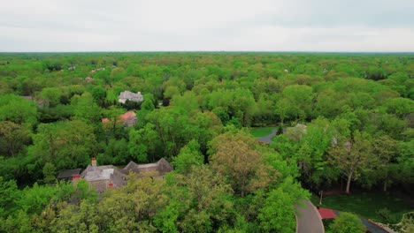 beautiful aerial displaying lake forest, a residential area