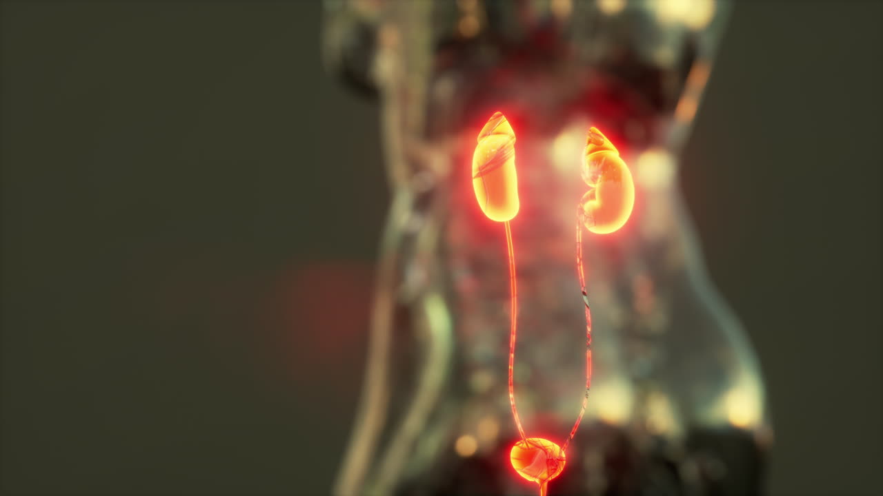 Human Body with Kidneys and Urinary Bladder