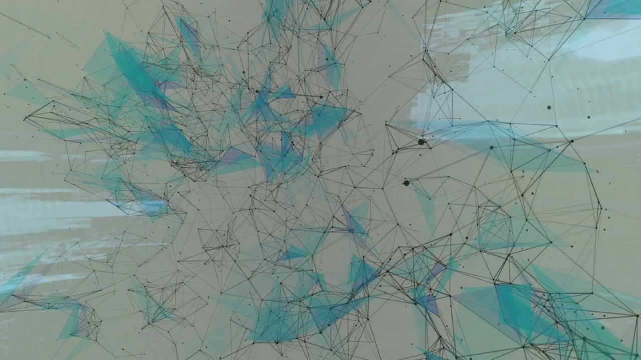 animación de la red de procesamiento de datos de conexiones sobre fondo blanco