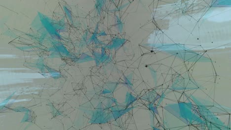 animación de la red de procesamiento de datos de conexiones sobre fondo blanco
