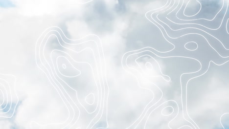 animación de líneas en movimiento sobre el cielo nublado
