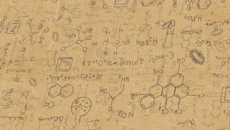 animation of black structural formulae of chemical compounds on paper