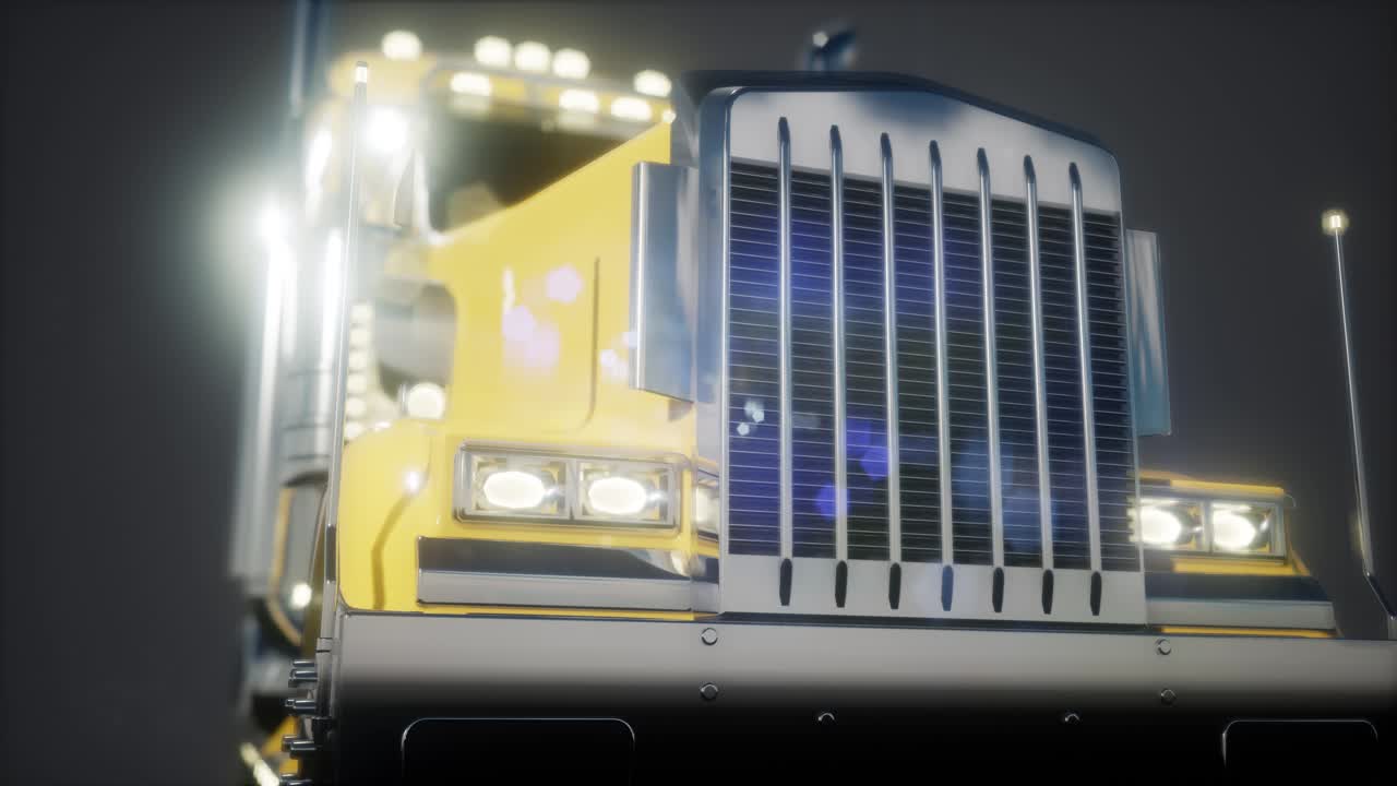 스튜디오에서 밝은 미국 트럭 트랙