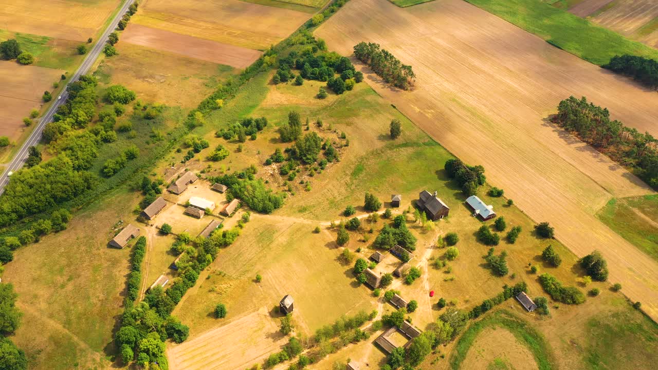 Maurzyce wooden architecture heritage park, antique building in open air museum