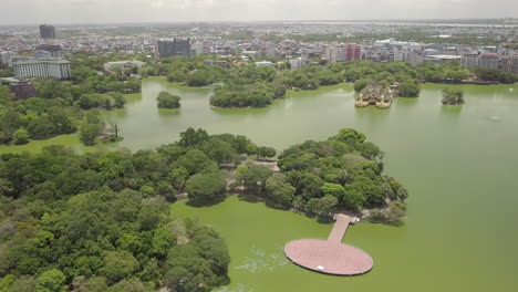 aerial view of bagyoke park in downtown yangon, myanmar