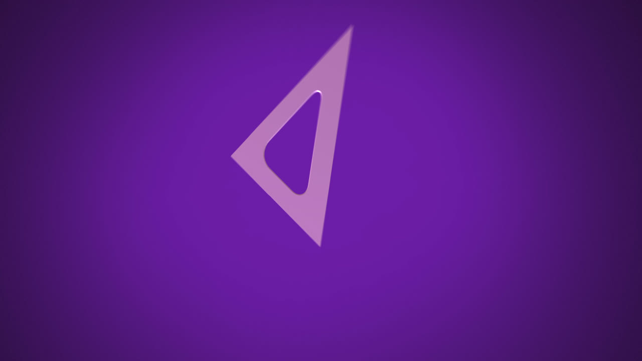 animación de una regla púrpura girando sobre un fondo púrpura