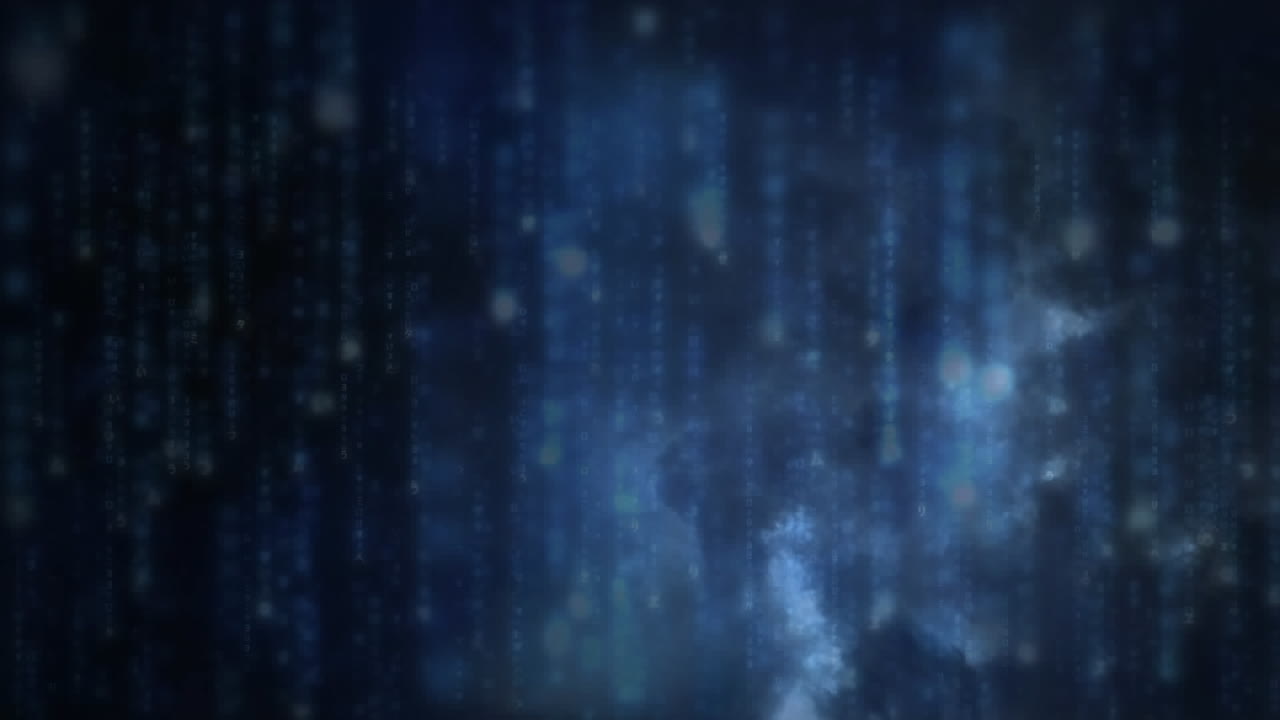 Animation of spots falling over dark clouds and storm