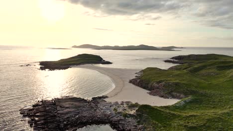 aerial of a small batch of islands off the irish coastline