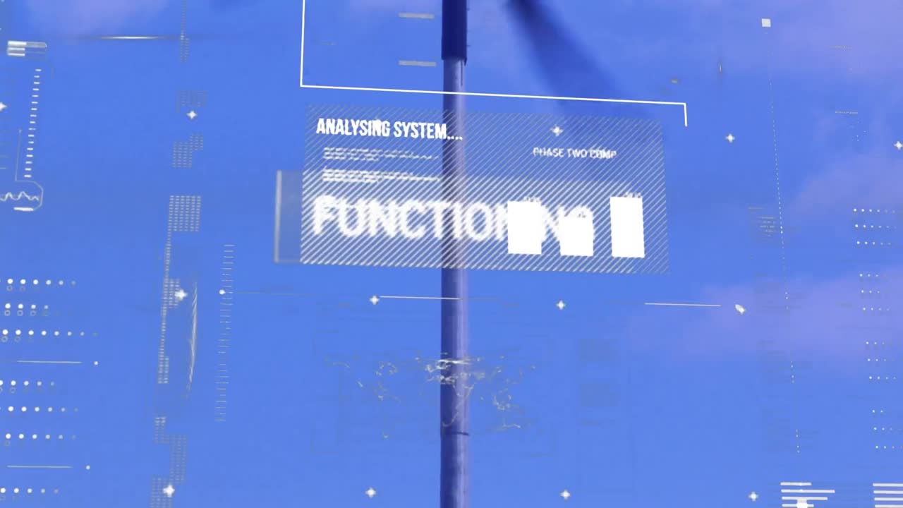 turbina eólica y una interfaz digital