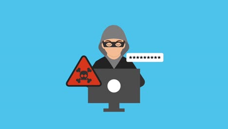 animación de tecnología de seguridad cibernética hd