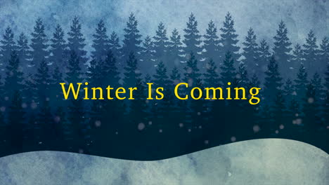 winter is coming with snow forest in night