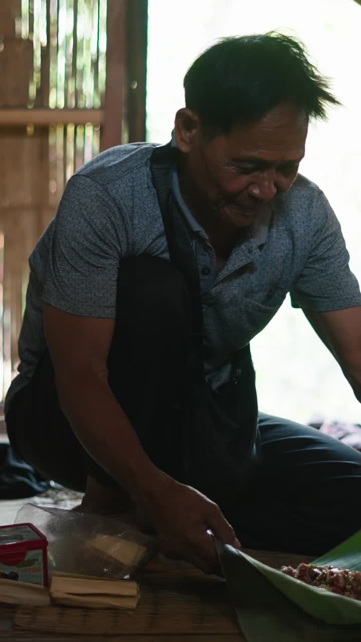 Man preparing traditional food