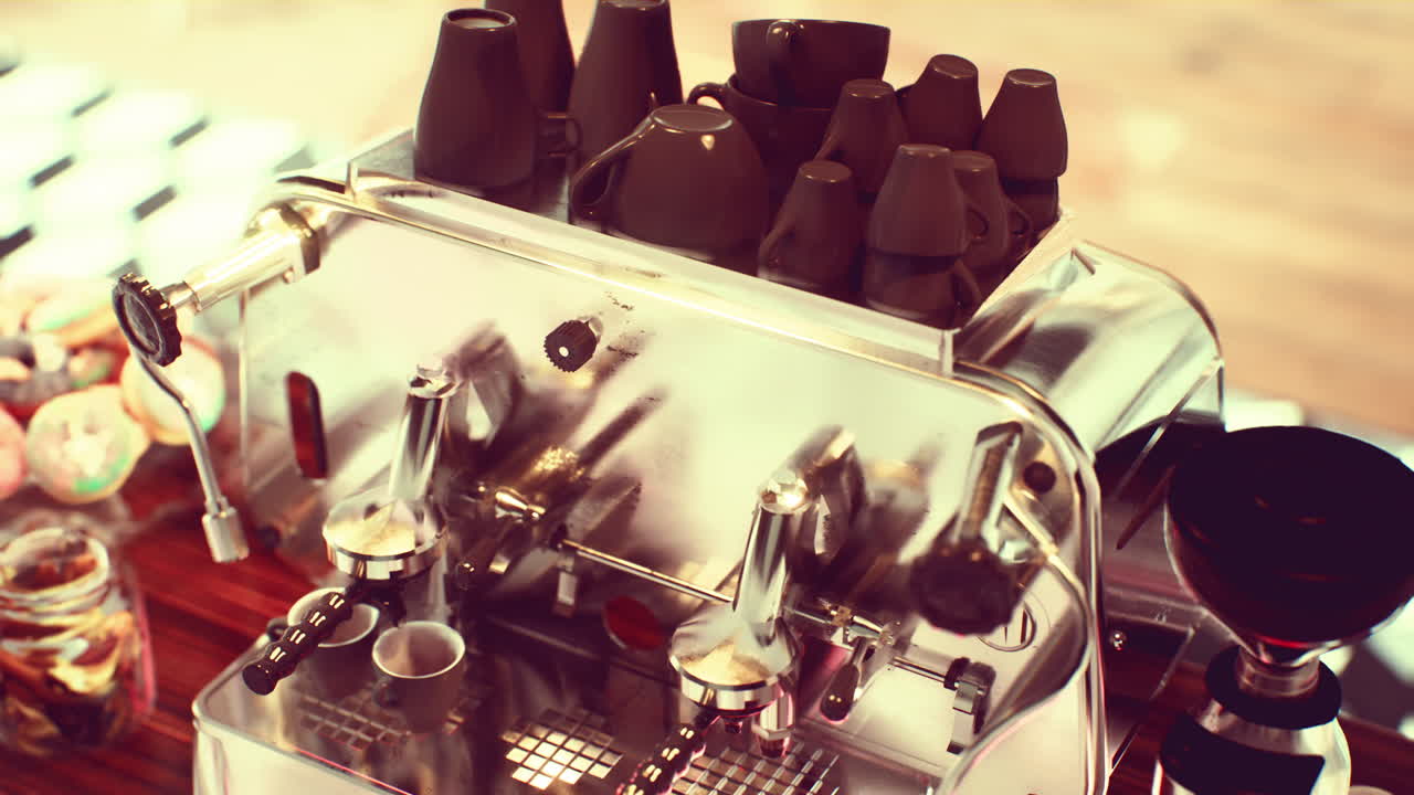 крупный план кофе-машины для эспрессо