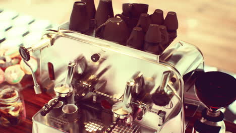 primer plano de la máquina de café espresso
